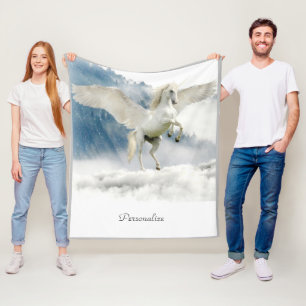 Pegasus Mythical Flying Unicorn Horse Fleece Blanket