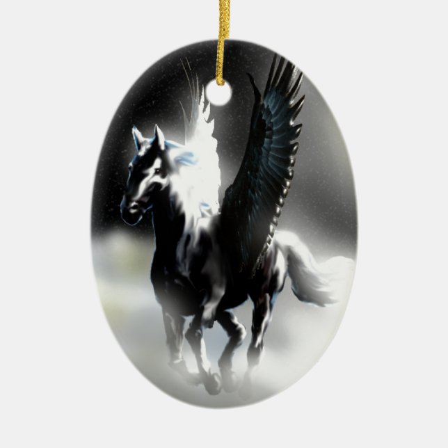 Pegasus of the Moon Ceramic Ornament (Front)