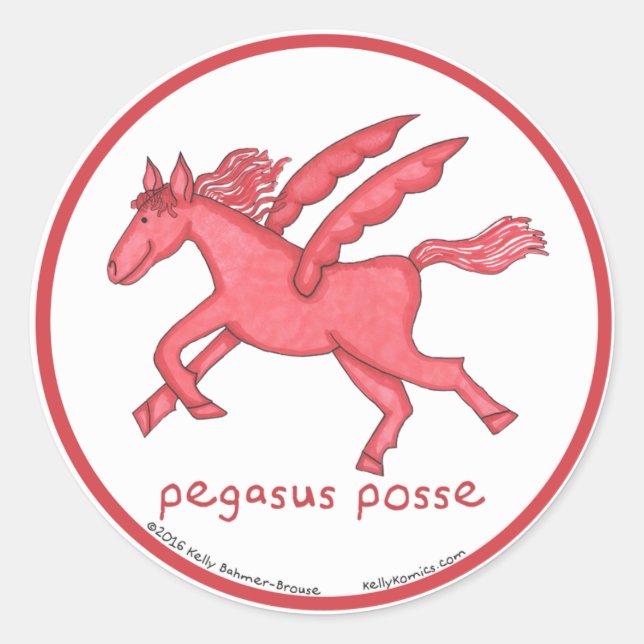 Pegasus Posse autocollants ronds (Devant)