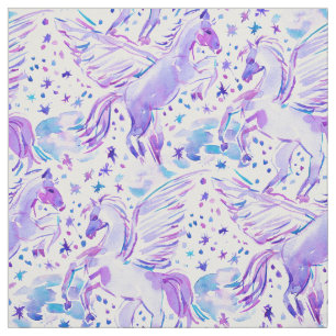 PEGASUS PRIDE Mystical Purple Girly Print Fabric