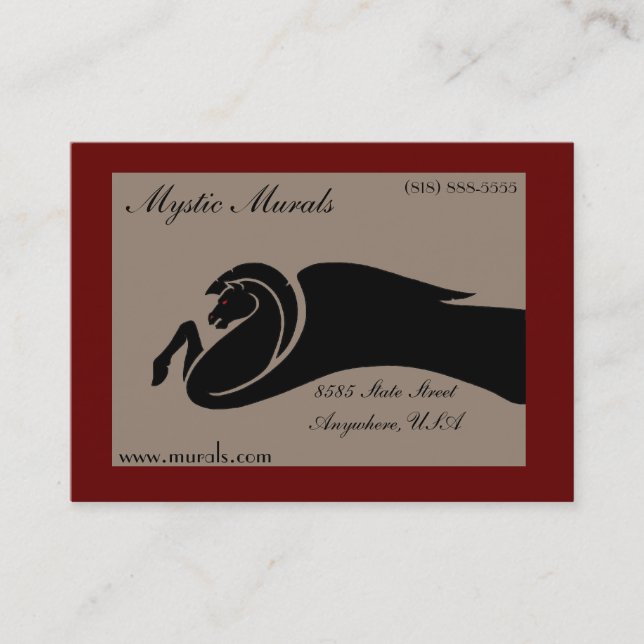 Pegasus Red & Black Business Card (Front)
