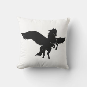 Pegasus silhouette - Choose background color Throw Pillow