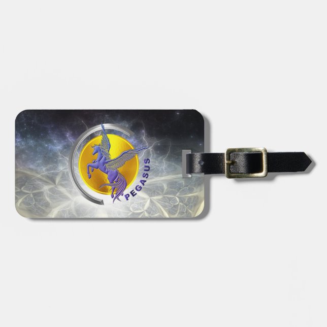 Pegasus Silver Arc with Golden Sun Luggage Tag (Front Horizontal)