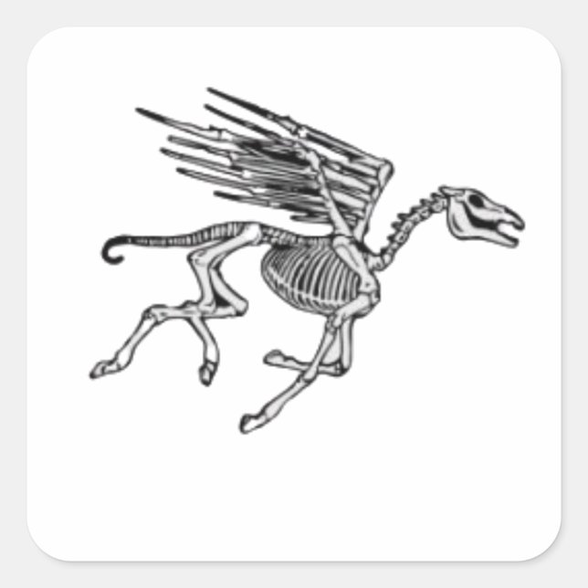 Pegasus Skeleton on Women's Plus Square Sticker (Front)