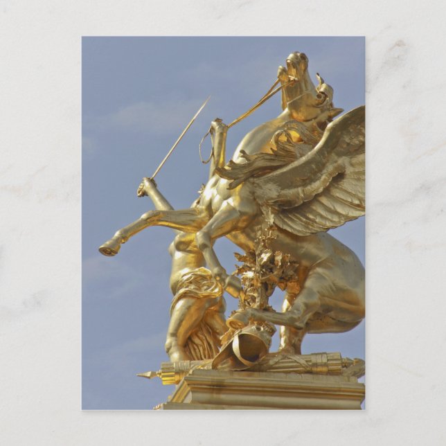 Pegasus statue at the Pont Alexander III bridge Postcard (Front)
