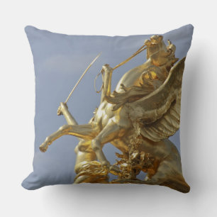 Pegasus statue at the Pont Alexander III bridge Throw Pillow