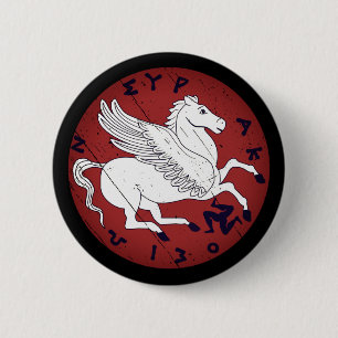Pegasus, the white winged horse of Greek mythology 2 Inch Round Button