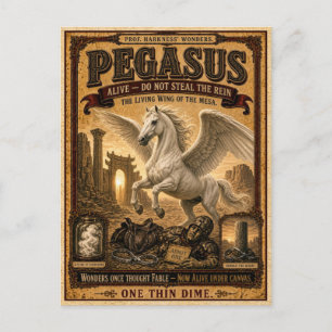 Pegasus, Vintage Circus Monster Postcard