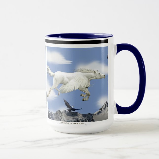 Pegasus volant & Eagles Imaginaire Art Mug (Droite)