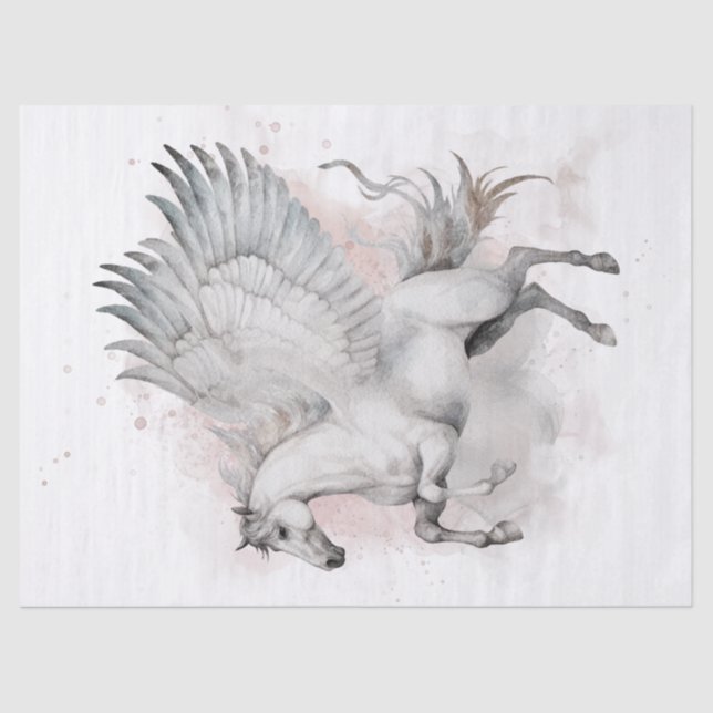 Pegasus Watercolor Decoupage Tissue Paper (Front)