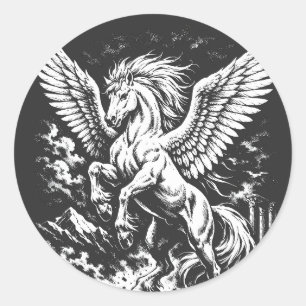 Pegasus — Winged Herald of the Storm Classic Round Sticker