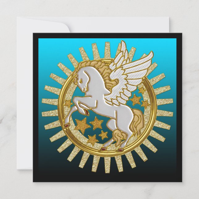 Pegasus Winged Horse Birthday Party Invitations (Front)