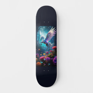Pegasus with Flowers Skateboard