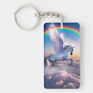 Pegasus with Rainbow Keychain