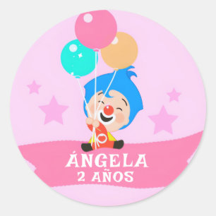 Pegatina Pegatina Payasito Plim Plim, Classic Round Sticker