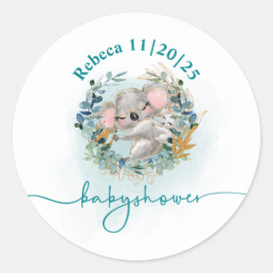 Pegatina redonda Baby Shower Classic Round Sticker