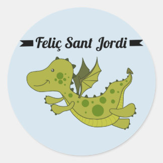Pegatina, Rodona Feliç Sant Jordi Classic Round Sticker