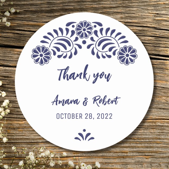 PEGATINA RODONDA TALAVERA FLOWER CLASSIC ROUND STICKER (Creator Uploaded)