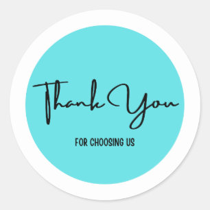 Pegatina thank you for choosing us ideal for busin classic round sticker
