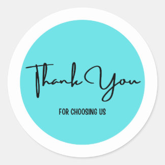 Pegatina thank you for choosing us ideal for busin classic round sticker