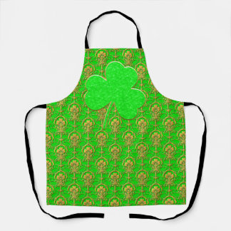 Peggy Ann All Over Gold Green St Patrick's Apron