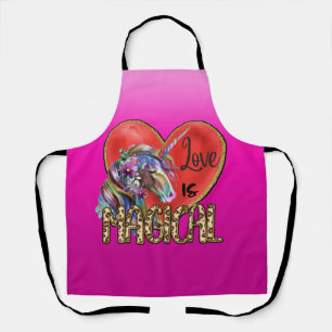 Peggy Ann Pink Love Is Magical Kitchen Apron
