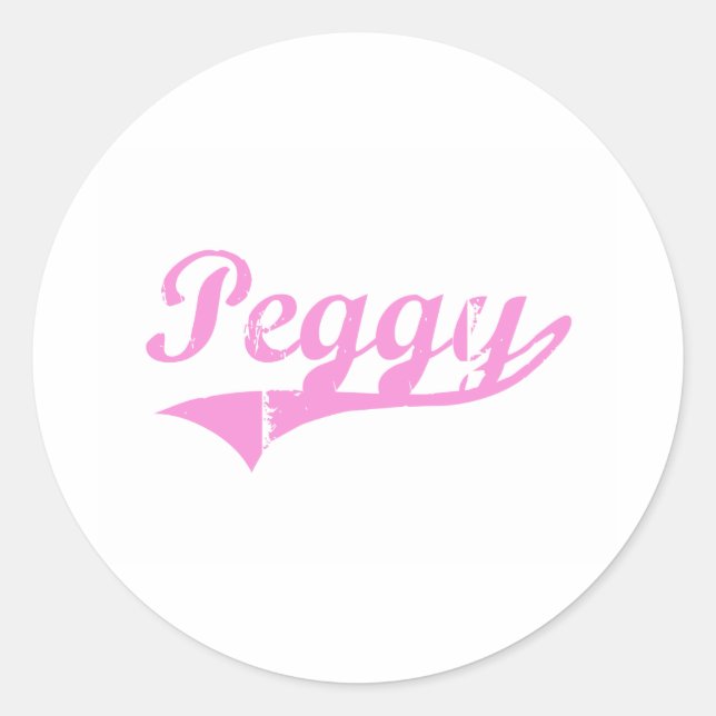Peggy Classic Style Name Round Sticker (Front)