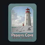 Peggy's Cove Deco Magnet<br><div class="desc">Are lighthouses kind of your thing? Do you wish you had one on top of your house so that when you were going home at night you could just follow it's light? Get the next best thing,  a wicked retro deco designed fridge magnet!</div>