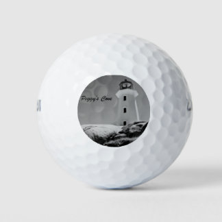 Peggy's Cove Lighthouse (B&W) Golf Balls