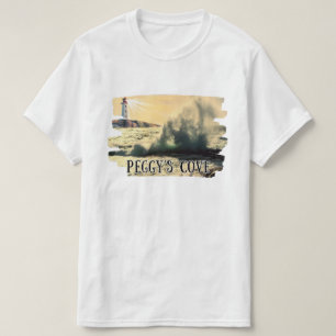 Peggy's Cove Lighthouse Beaming over Waves T-Shirt