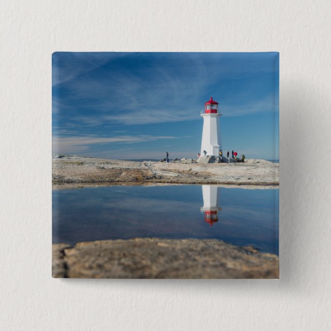 Peggy'S Cove Lighthouse | Canada 2 Inch Square Button (Front)