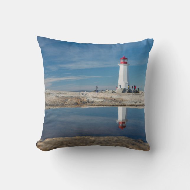 Peggy'S Cove Lighthouse | Canada Throw Pillow (Front)