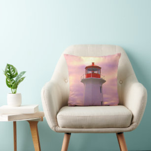 Peggy's cove lighthouse halifax Nova Scotia Canada Throw Pillow