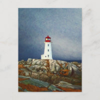 Peggys Cove Lighthouse Nova Scotia Canada Art Card
