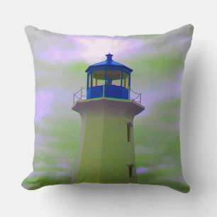 Peggy's Cove Lighthouse pillow Nova Scotia blue