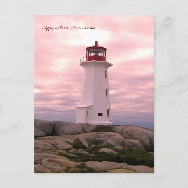 Peggy's Cove  Lighthouse Route Nova Scotia pnk Postcard (Front)