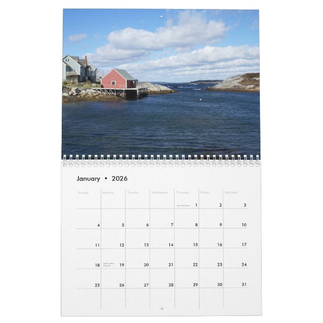 Peggy's Cove, Nova Scotia Calendar (Jan 2026)