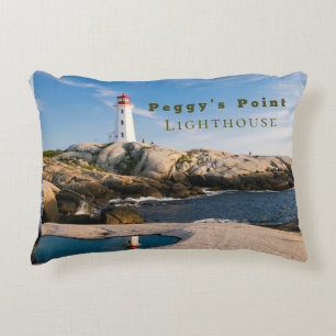 Peggys Point Lighthouse Atlantic Canada Accent Pillow
