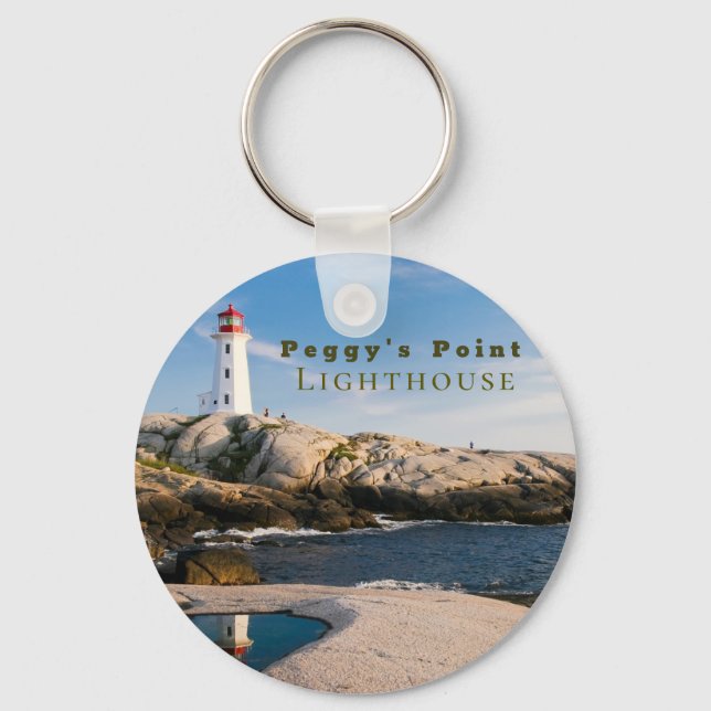 Peggys Point Lighthouse Atlantic Canada Keychain (Front)