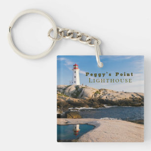 Peggys Point Lighthouse Atlantic Canada Keychain