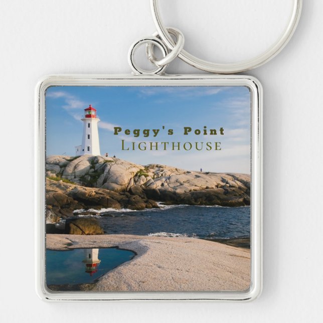 Peggys Point Lighthouse Atlantic Canada Keychain (Front)