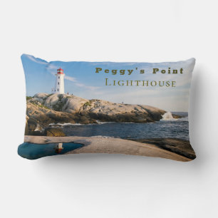 Peggys Point Lighthouse Atlantic Canada Lumbar Pillow