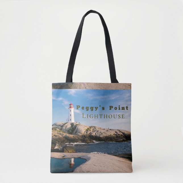 Peggys Point Lighthouse Atlantic Canada Tote Bag (Front)