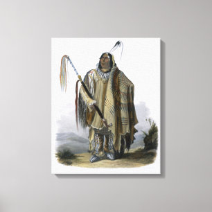 Pehriska-Ruhpa, a Minatarre or Big-Bellied Indian, Canvas Print