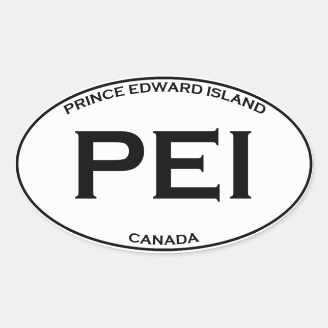 PEI - Prince Edward Island Canada Oval Sticker (Front)