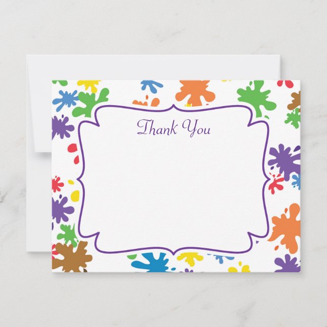 Peignez le carte de remerciements d'éclaboussure (Devant)