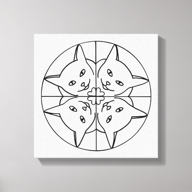 Peindre les chats Kaleidoscope sur toile enveloppé (Recto)