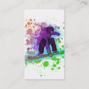 Peindre splatter artistique snowboarder cartes de 