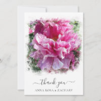*~* Peine de pivoine artistique Carte de remerciem