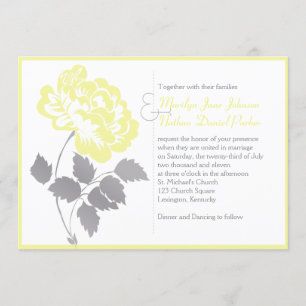 Peine jaune sur Faire-part de mariage blanc